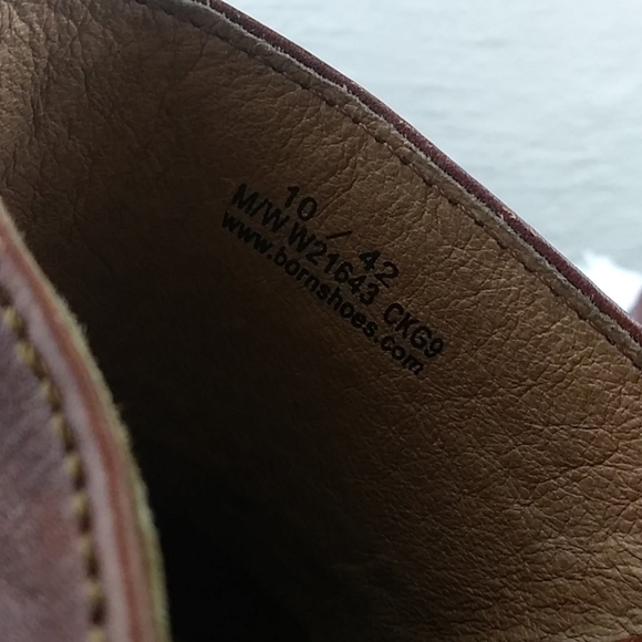 Born Handcrafted Footwear Brown Leather Upper Almond Toe Blocked Heel Clog Shoe - Picture 7 of 14